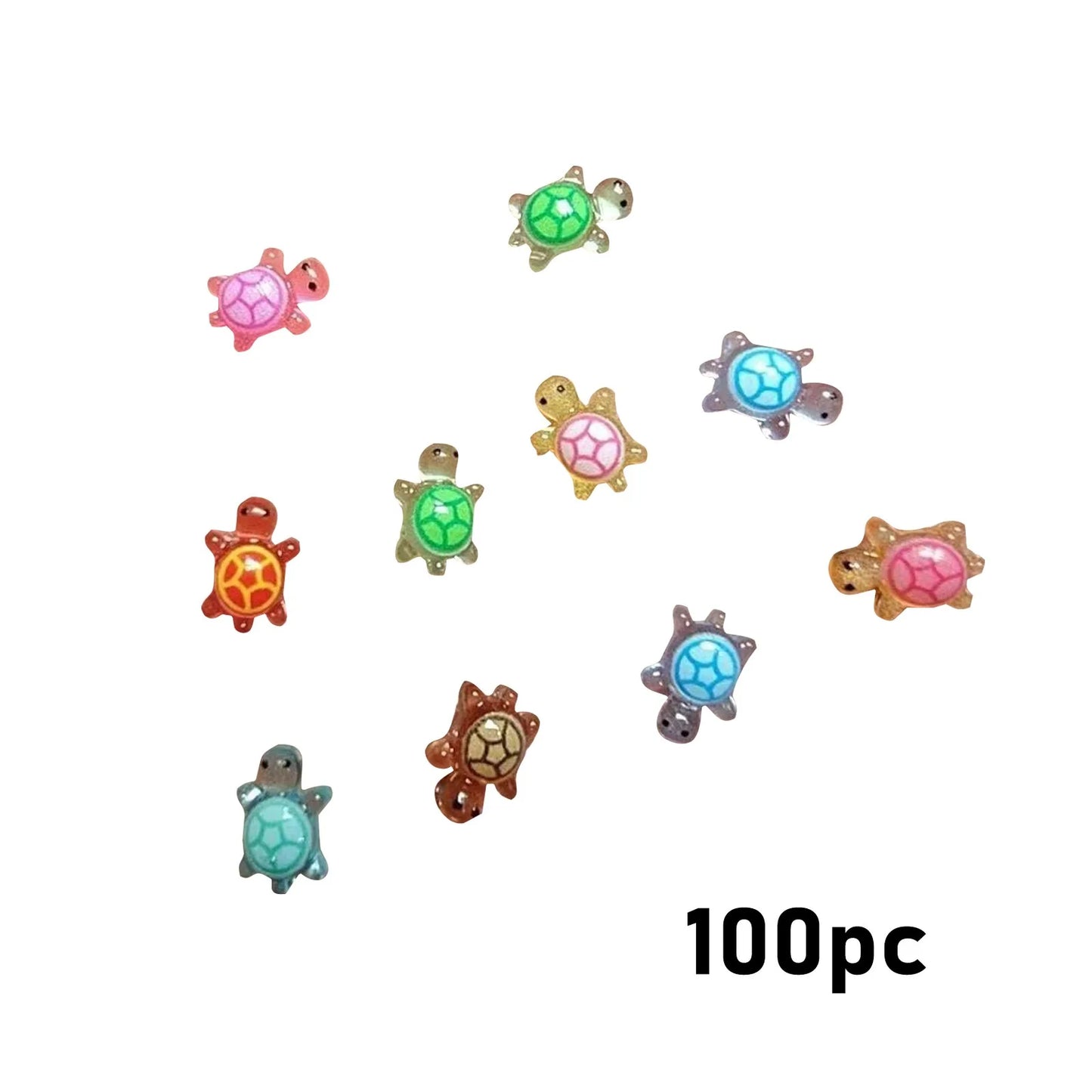100pcmini Resin Animal Turtle Glow In The Dark Pieces Miniature Items Dolls Hideable Little Turtle For Garden Decoration Dollhou