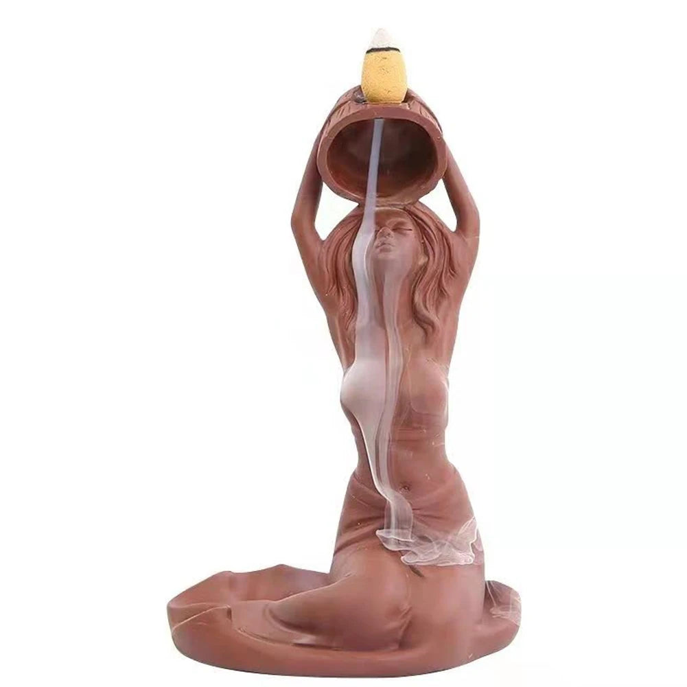 Backflow Incense Burner Waterfall Incense Holder Creative Backflow Incense Holder Decorative Aroma Stove for Home Office