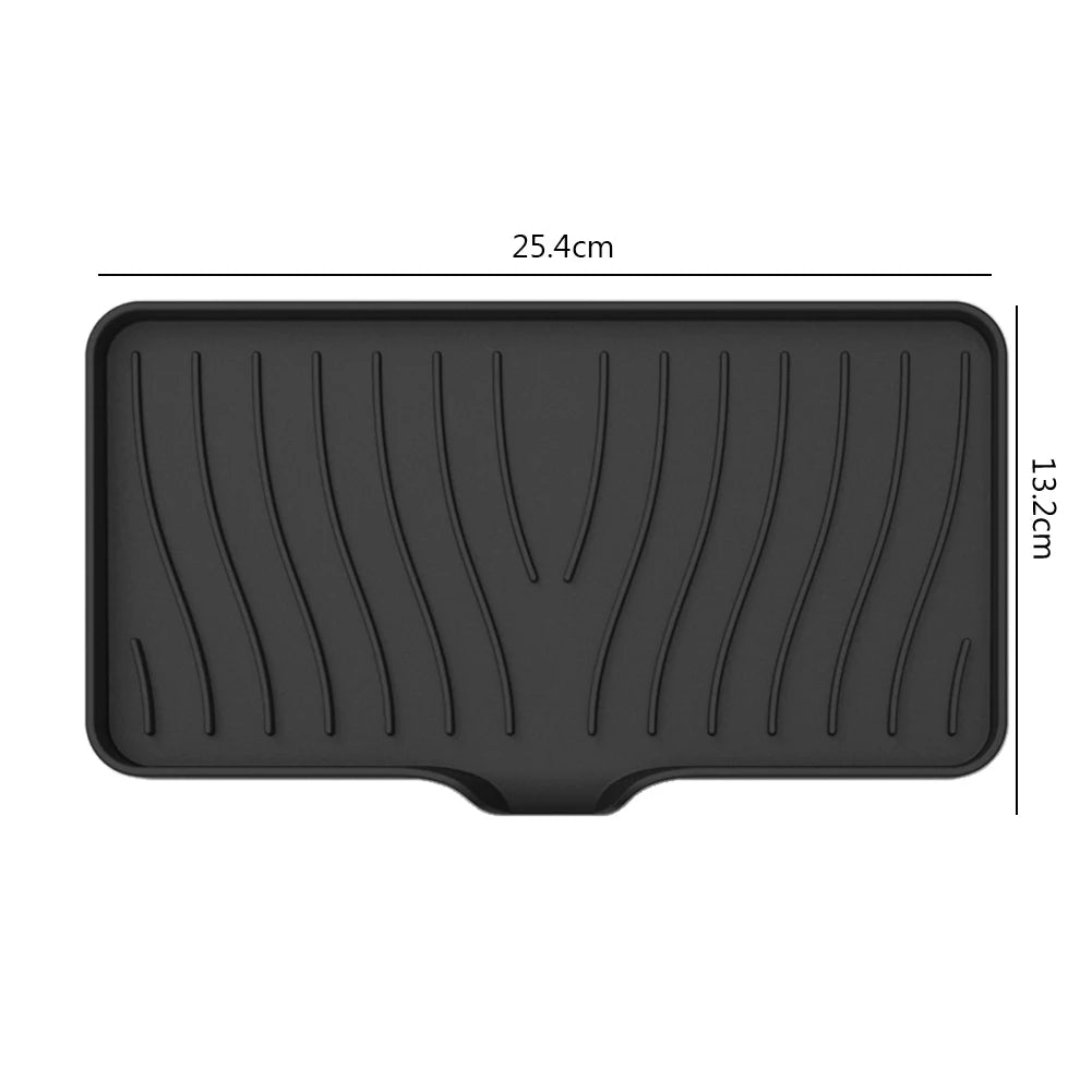 Silicone Drain Pad Countertop Protector Water Splash Catcher Mats Double-sided Faucet Splash Guard Tray Bathroom Kitchen Gadgets