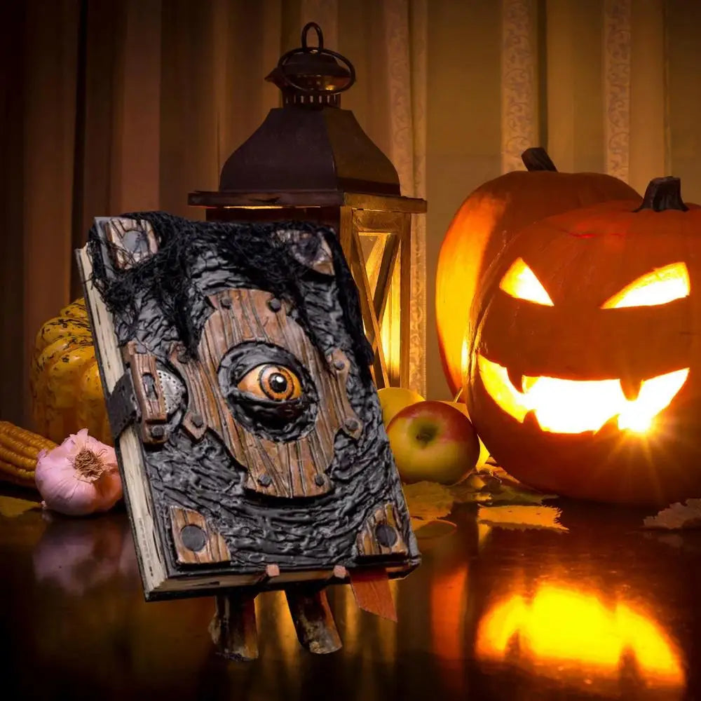 Halloween Book Of Spells Prop Book Spell Book Witch Decoration Horror Sculpture Prop Art Charm Eye Halloween Home Ornament