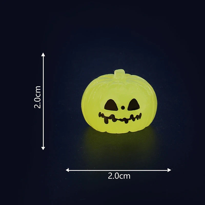 Cartoon Noctilucent Halloween Pumpkin Ghost Small Ornaments Creative Resin Crafts Creative Model DIY Home Decoration Accessories