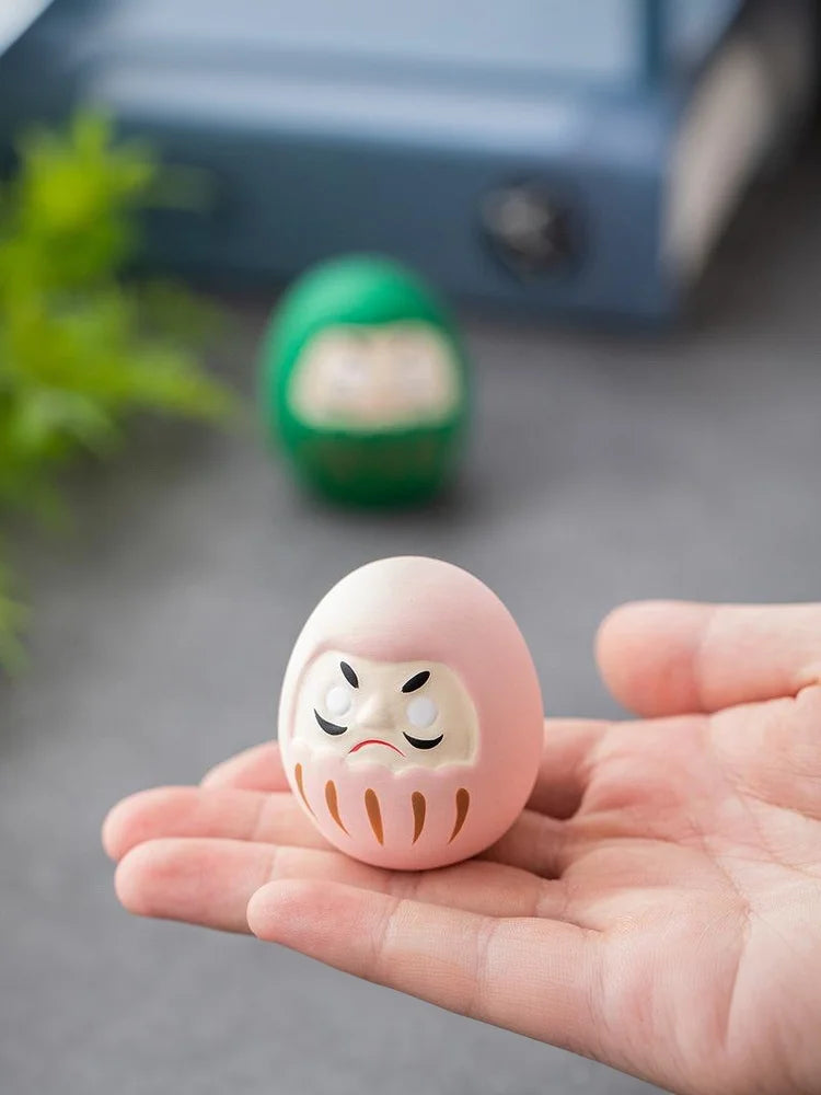 Japanese Ceramic Daruma Statue Daruma Tumbler Crafts Lucky Fortune Ornament Landscape Daruma Doll Fengshui Home Decor Gift