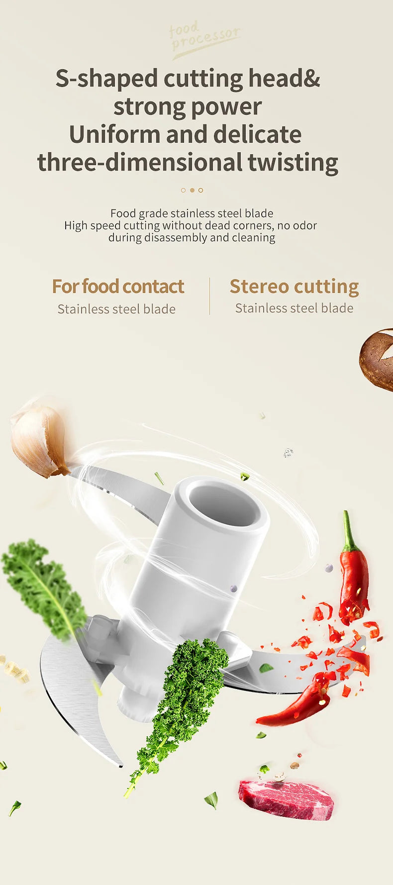 Kitchen Food Shredder Vegetable Meat Grinder 350ml Mini Wireless Electric Garlic Press Dual Purpose Garlic Puree Usb Charging