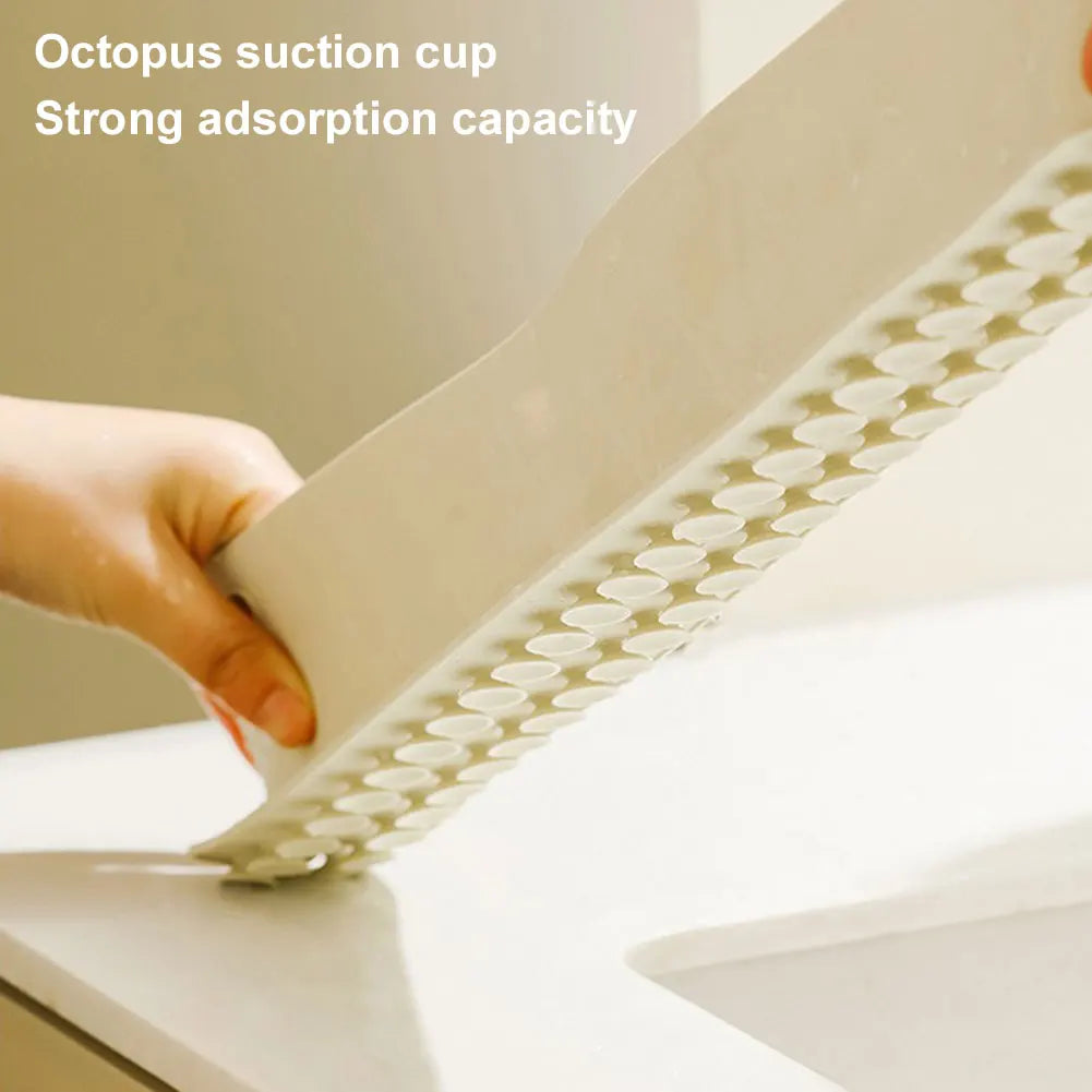 Silicone Water Splash Guard with Suction Cup Washing Basin Anti-splash Stopper Splash Protector for Kitchen Island and Bathroom
