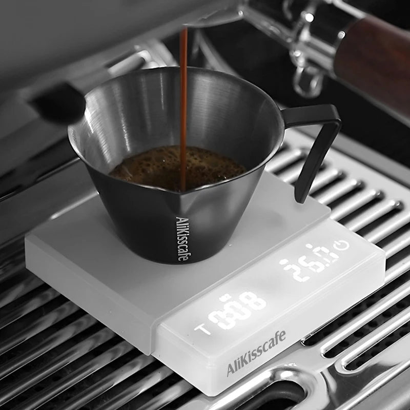 AliKisscafe Kitchen Coffee Scale Digital Scale With Timer Rechargeable Electronic Precision Espresso Accessory Barista Tool Gift