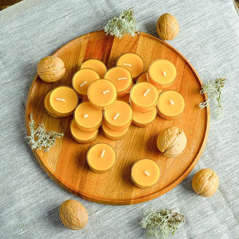 6/12Pack Beeswax Honey Candles for Ritual Tealight Candles Church Prayer Religous Prayer Candles Wholesale Decor Party Birthday