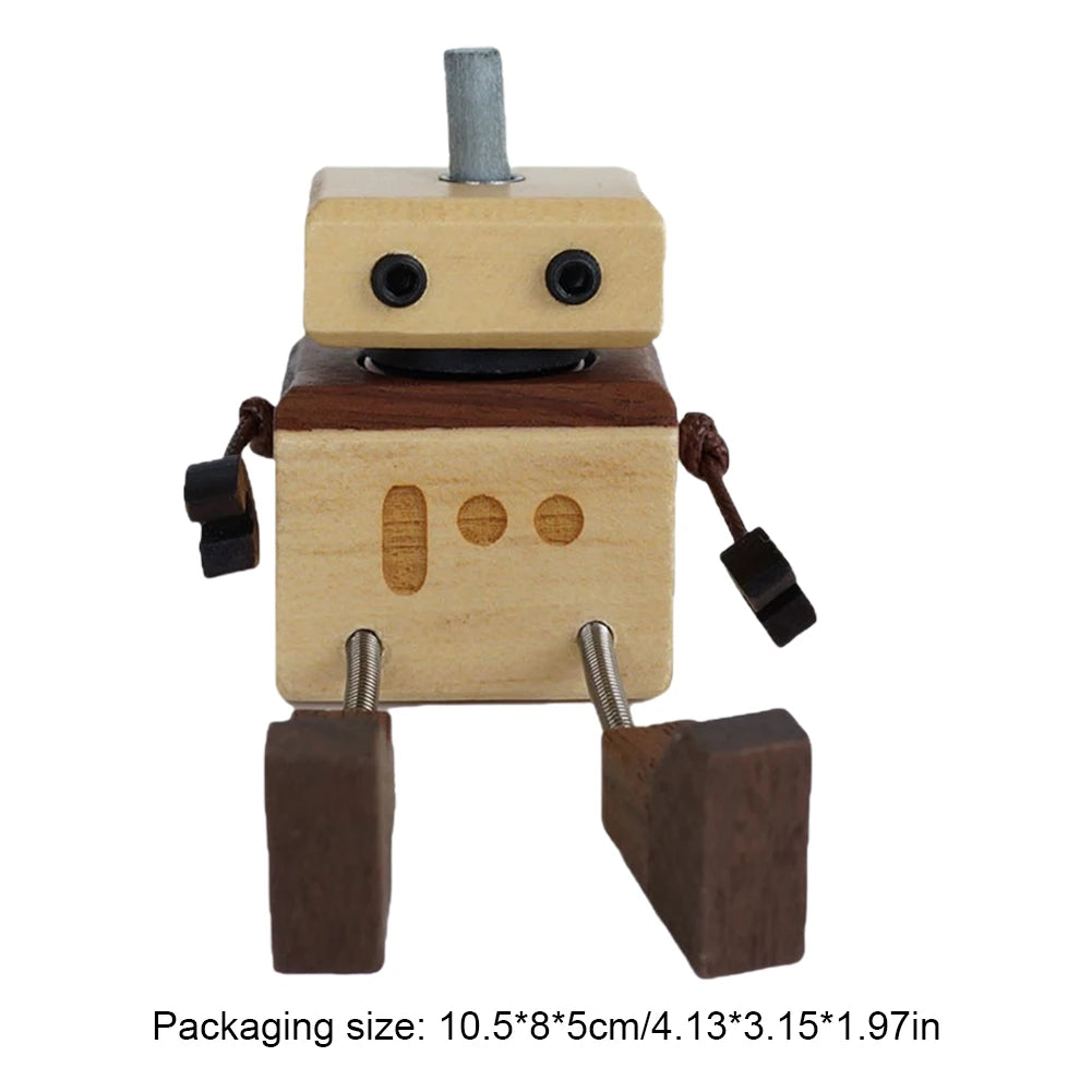 Handmade Shaking Feet Doll Funny Wood Desktop Decor Creative Wooden Man Figurine Handcrafted Statue for Car Dashboard Decor