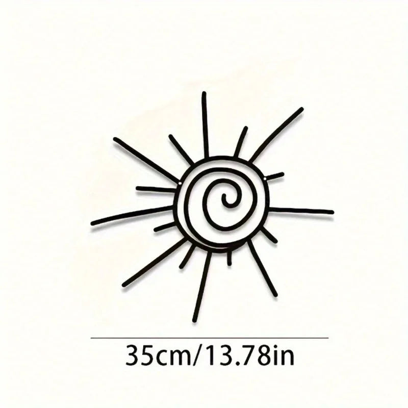 Handmade Bohemian Sun Burst Metal Wall Art - Exquisite Transverse Sunburst Hanging, Beach-Inspired Indoor/Outdoor Decor