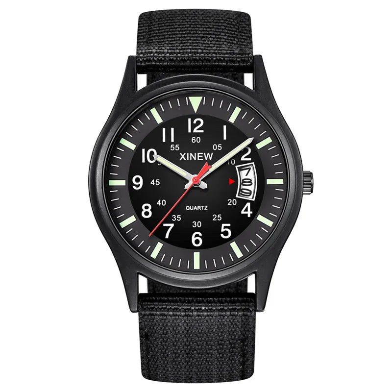 Quartz Movement Sports Watch with Nylon Band and Calendar