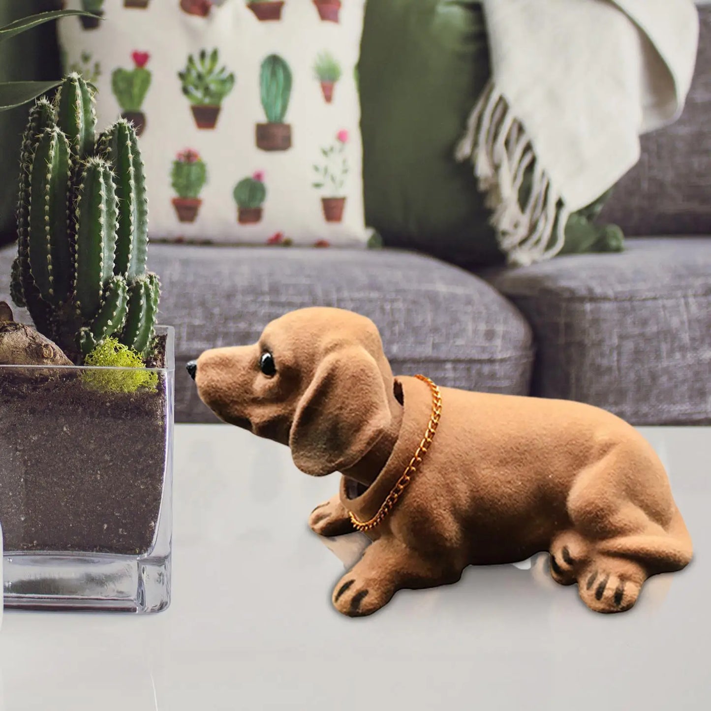 Bobble Head Dog Puppy Figurine Desktop Ornament Car Decoration Kids Toy