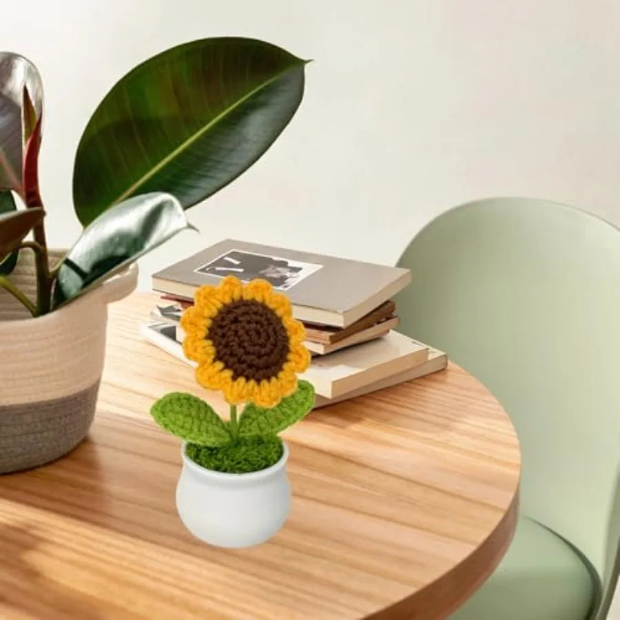 Cute Desk Decor Accessories Office Car Decor Gifts for n Crochet Sunflowers Motivatiol Birthday Christmas 4.8 Ihes