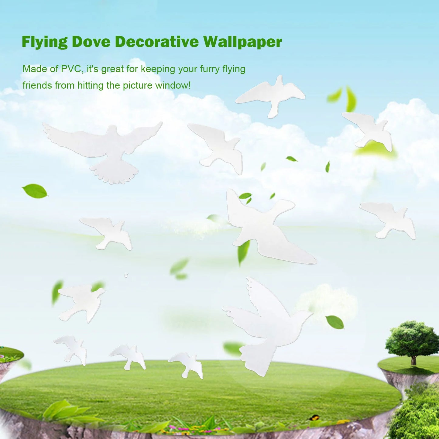 1-10sets Window Alert Bird Stickers Anti-Collision Fly Pigeon Wall Sticker Home Decoration Self-Adhesive Silhouettes Decal Decor