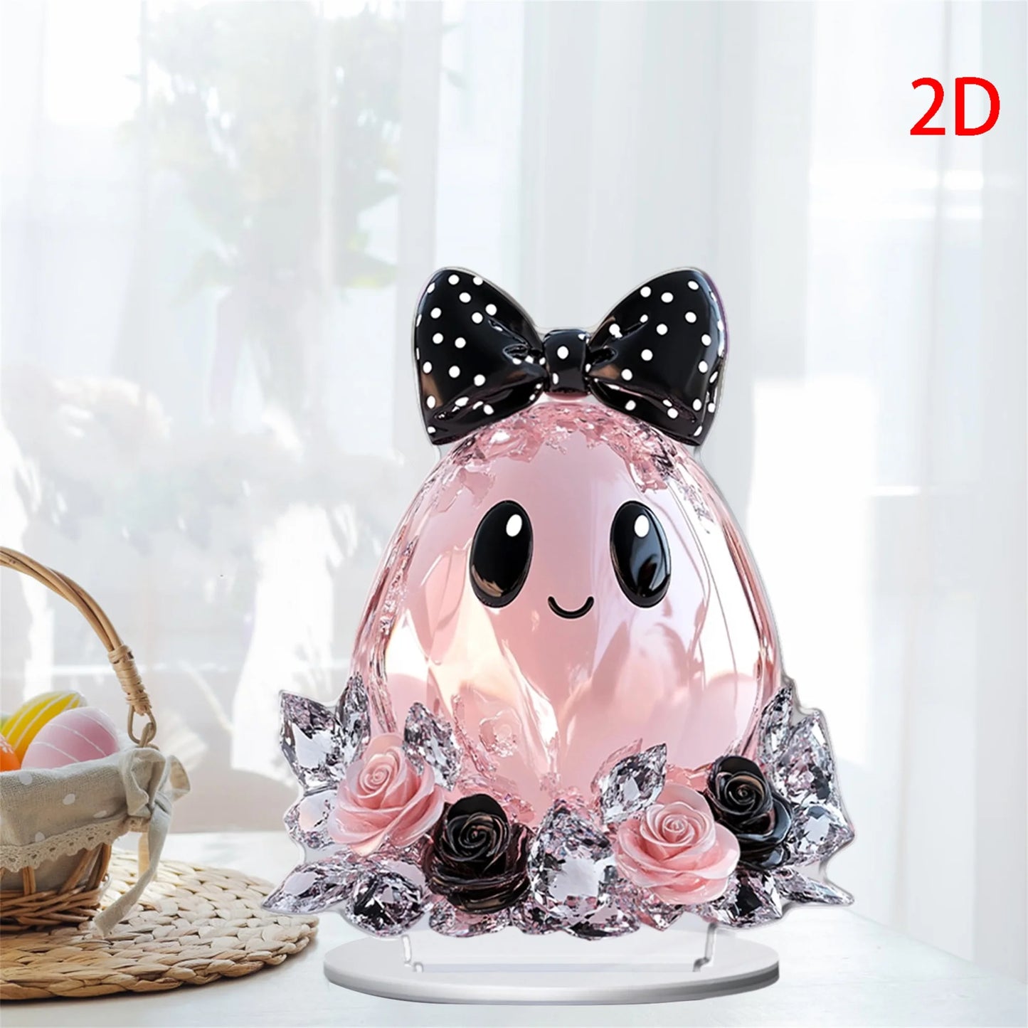 Halloween Party Decorations Spooky Acrylic Crystal Pumpkin 2D Flat Statue Ornament Table Centerpiece for Home Décor