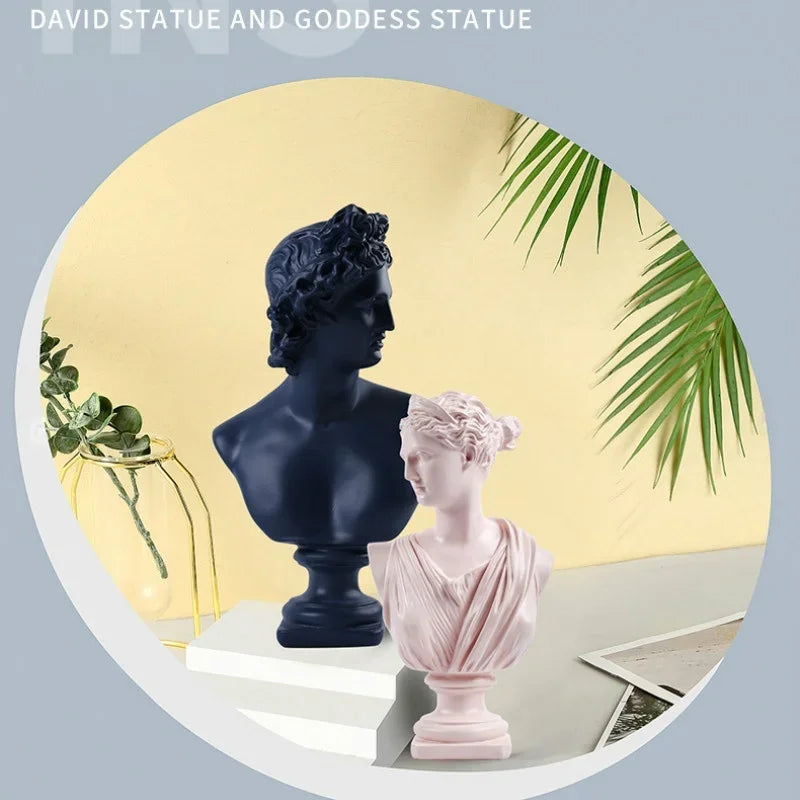 Ancient Greece European Resin David Venus Head Statuees Decoration Home Livingroom Goddess Sculpture Figurin Office Desktop