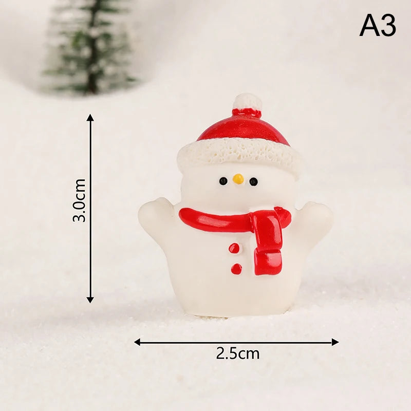 1Pc Mini Christmas Decoration Elk Christmas Figurines Fairy Garden Decor Snow Landscape Model Ornaments Resin Miniatures
