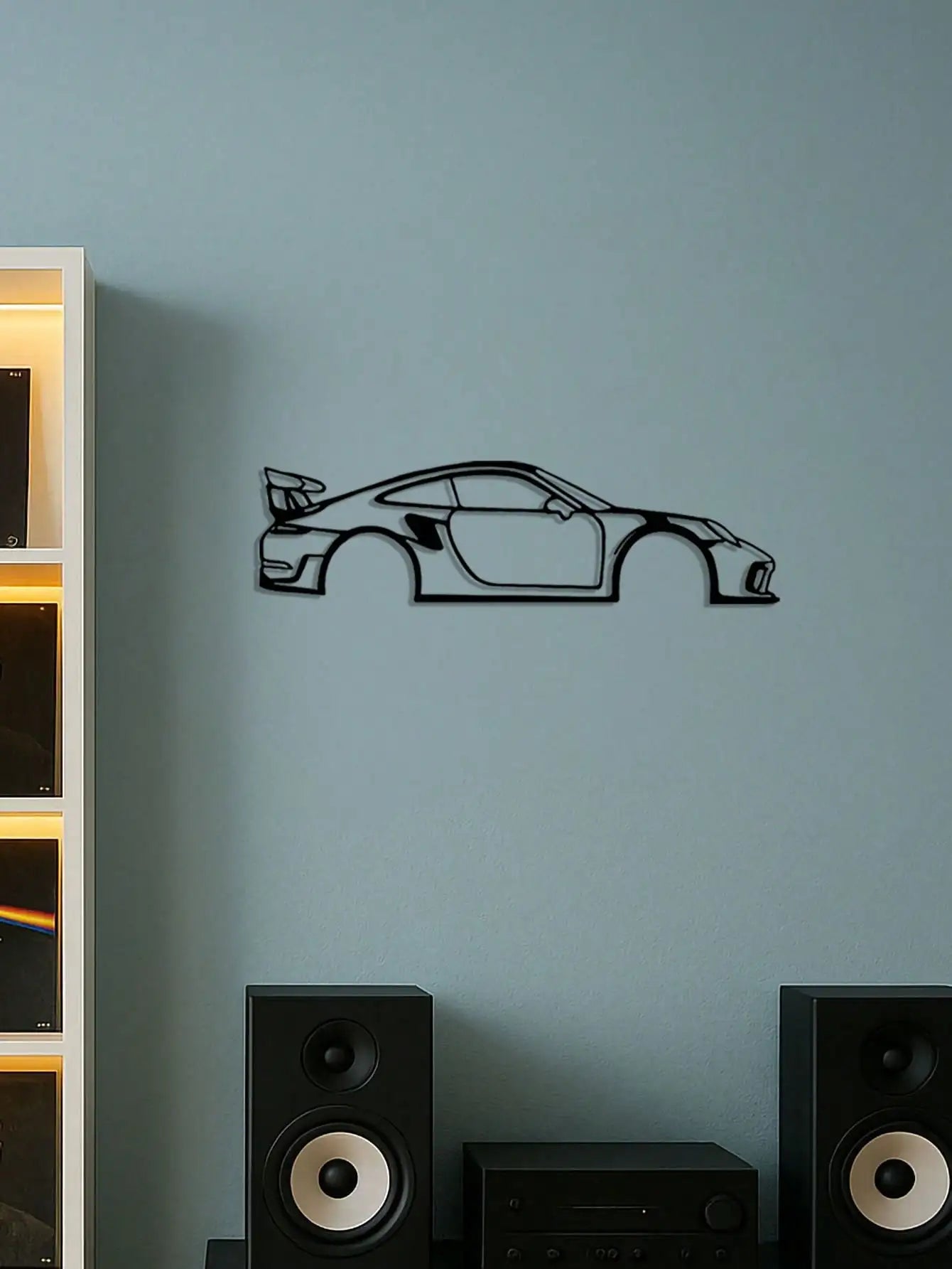 Black Metal Geometric Wall Art,Home/Bedroom/Kids Room Decor,Xmas/Halloween Gift,Wall Sculpture