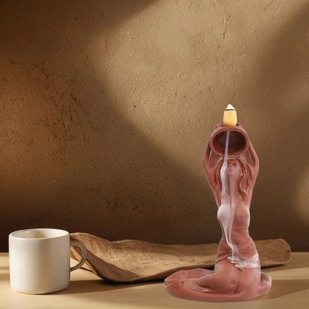 Backflow Incense Burner Waterfall Incense Holder Creative Backflow Incense Holder Decorative Aroma Stove for Home Office