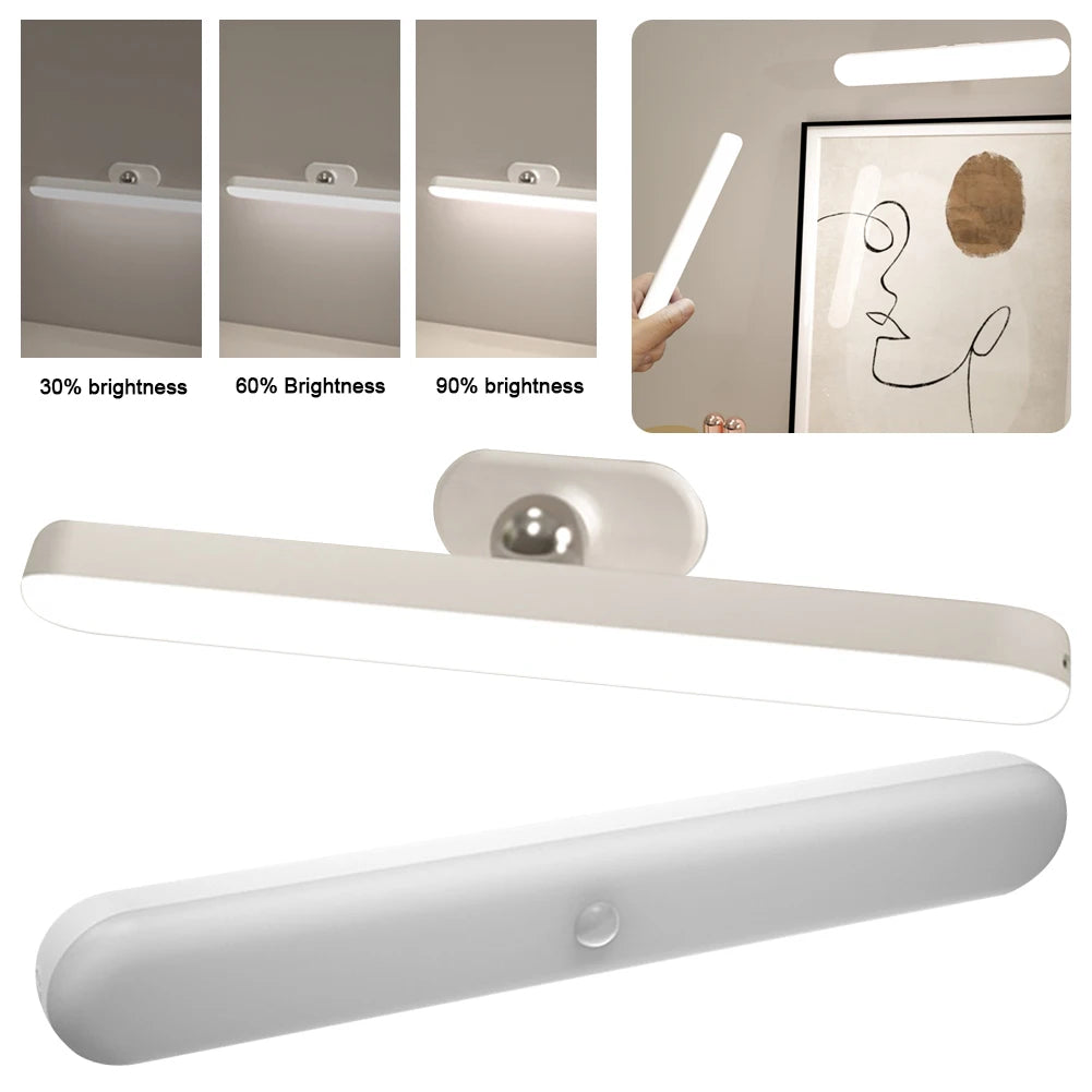 Wireless Magnetic Cabinet Lights Battery Operated LED Eye Protection Light Adjustable Color Brightness & Angle for Home Bathroom