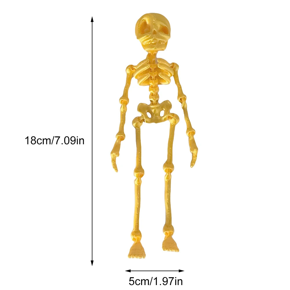 2/5PCS 3D Printed Skeleton Fridge Magnets with Movable Joints Cute Skull Fridge Magnets Home Kitchen Halloween Funny Decoration