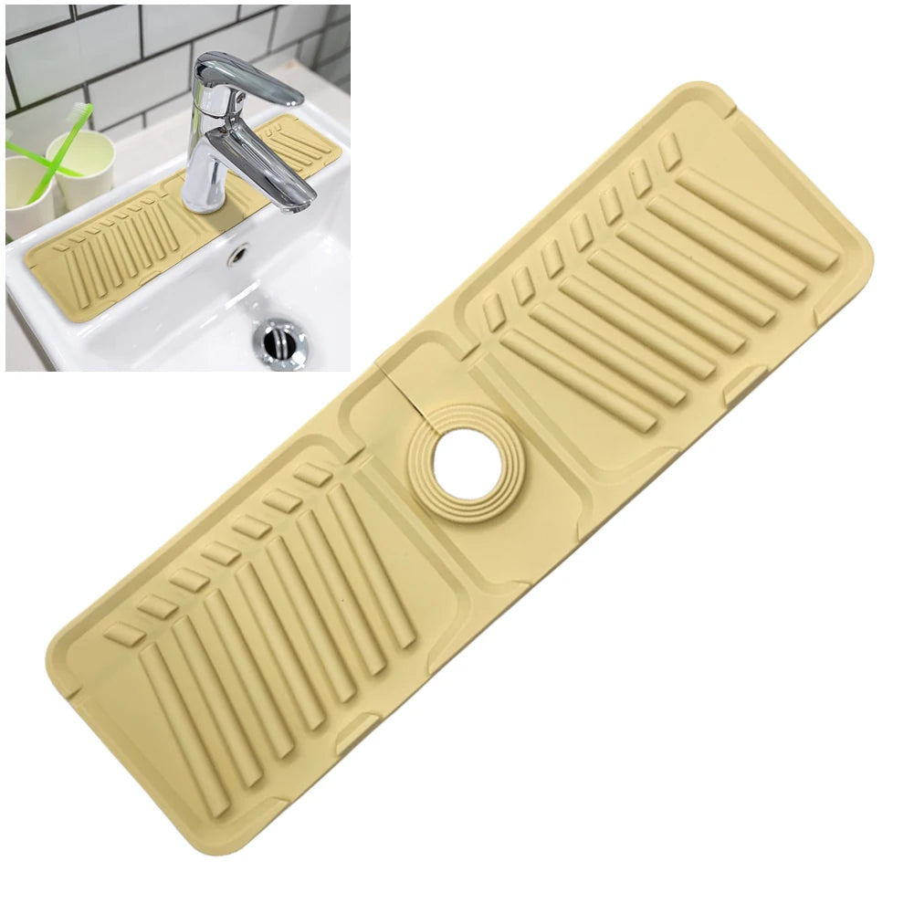 Silicone Faucet Splash Pad Multipurpose Toilet Soap Storage Faucet Mat for Rapid Drainage Kitchen Foldable Drainage Mat
