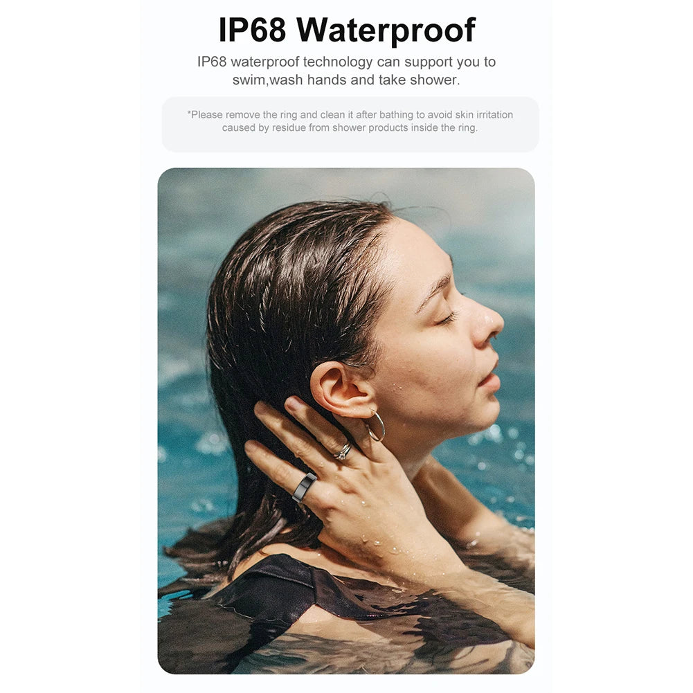 R02 Smart Ring Sleep Monitor 5.0 Bluetooth-Compatible Blood Oxygen Tracker IP68 & 5ATM Waterproof Wearable for Android for IOS