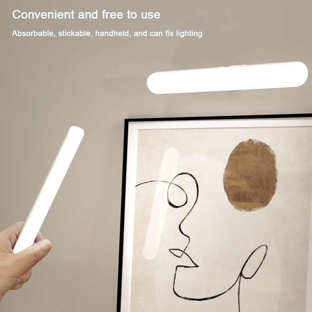 Wireless Magnetic Cabinet Lights Battery Operated LED Eye Protection Light Adjustable Color Brightness & Angle for Home Bathroom