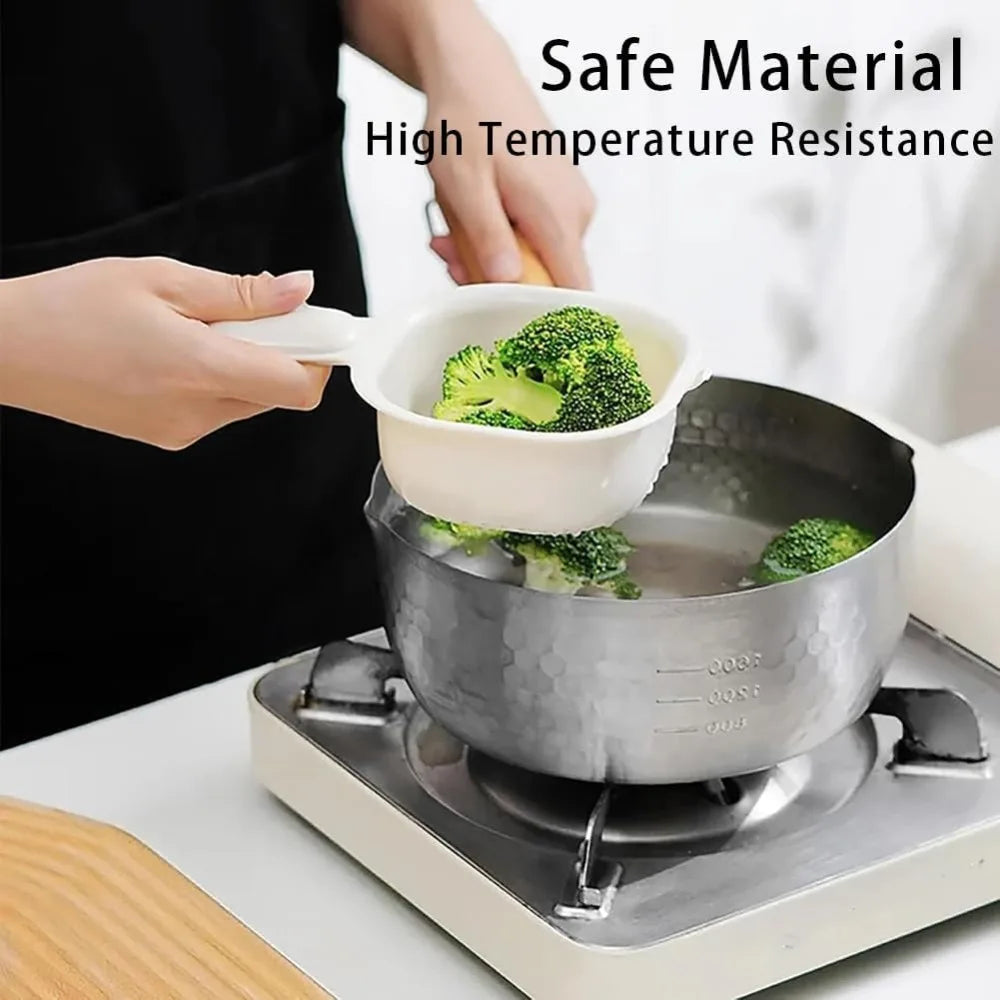 Kitchen Dual-Layer Draining Basket with Handle, Upgraded Fruit Vegetable Washing Bowl with Strainer Container, Multipurpose Port