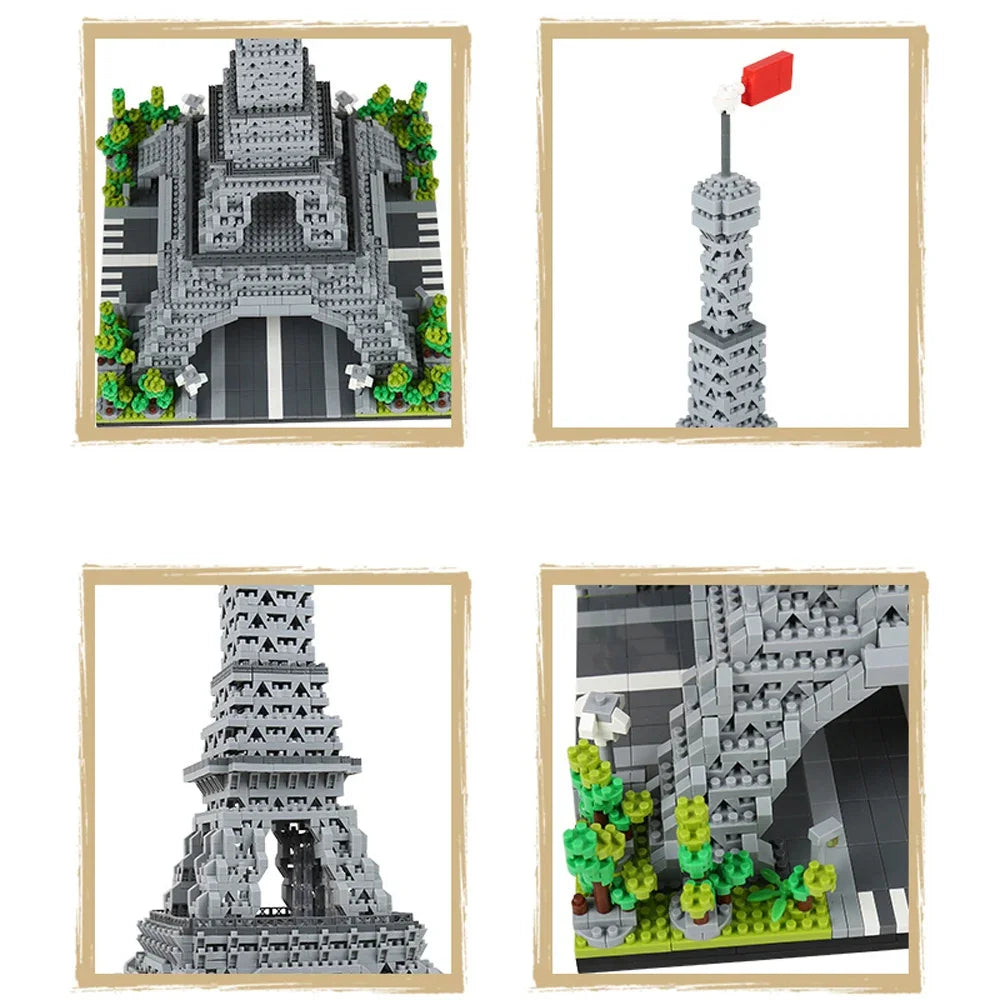 Eiffel Tower Paris Architectural Micro Mini Model Building Blocks Toy : Enhance Your Office Decor, Boost Hand Skills Gift