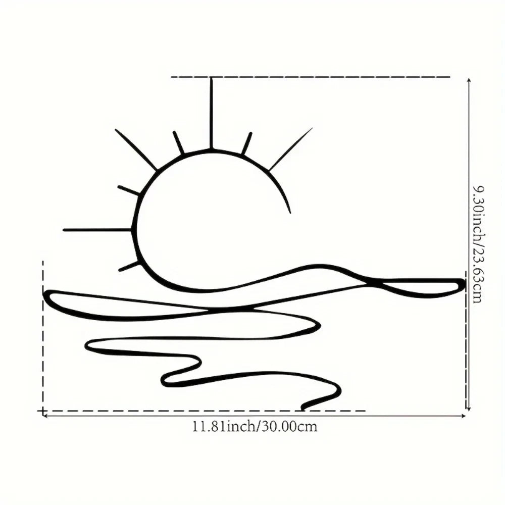 Minimalist Sunrise Metal Wall Sculpture – Abstract Sun Design – Modern Decor – Halloween, Christmas Gift