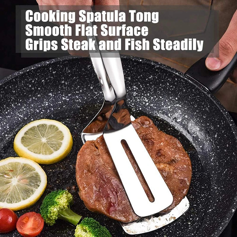 Stainless Steel Food Tongs - Multipurpose Kitchen Turner for Grilling, Flipping Steak, Fish & Pizza cuisine kitchen tools