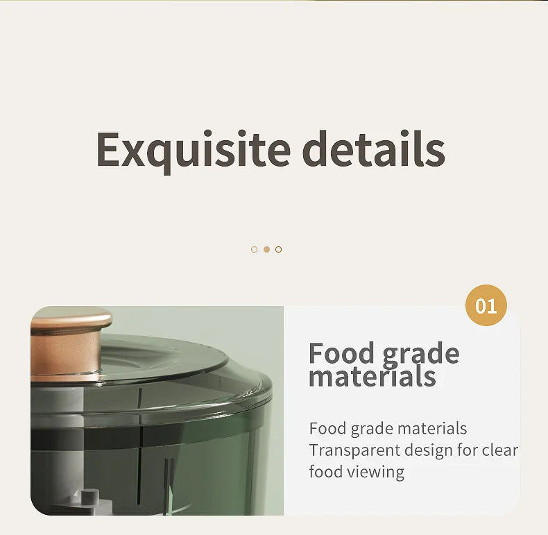 Kitchen Food Shredder Vegetable Meat Grinder 350ml Mini Wireless Electric Garlic Press Dual Purpose Garlic Puree Usb Charging