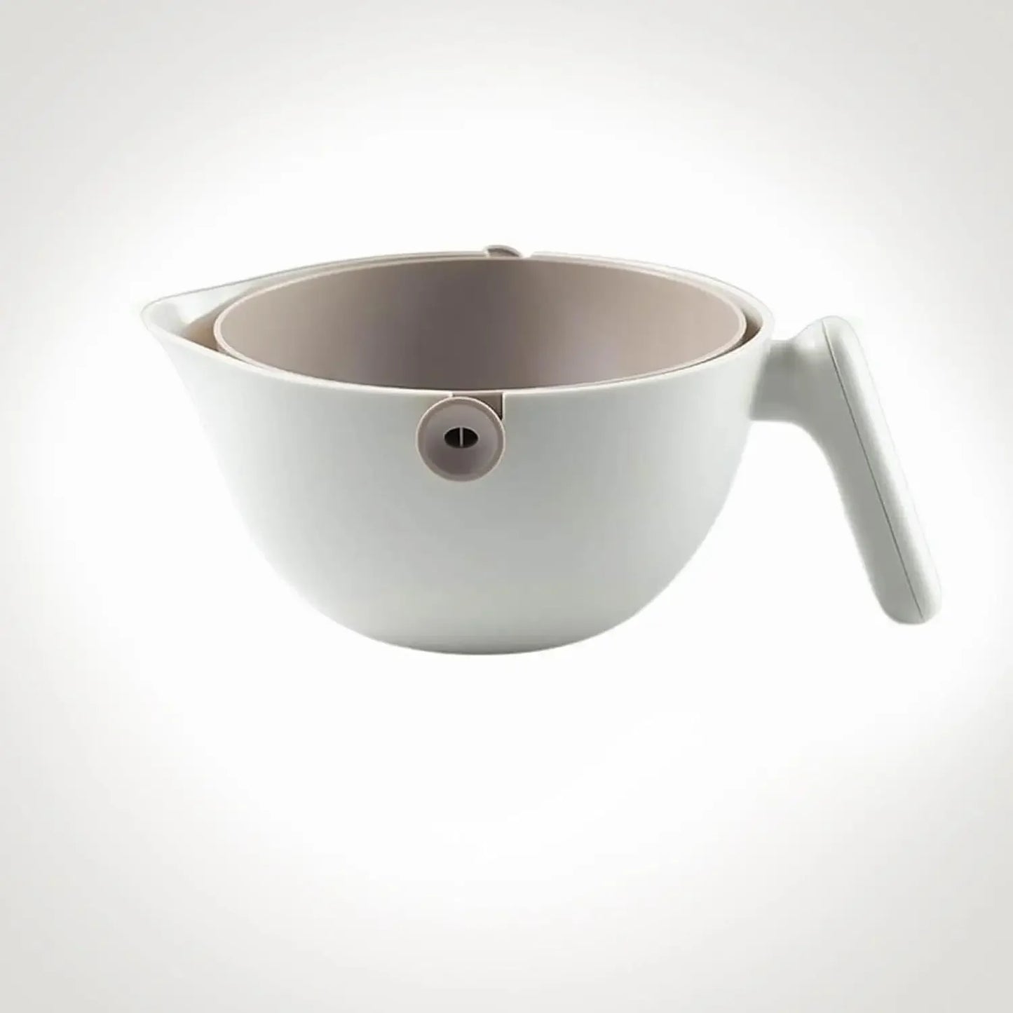 2 in 1 Kitchen Colander Set, Vegetable and Fruit Rotating Cleaning Colander with Handle, for Fruits Vegetables Pasta Noodles Was