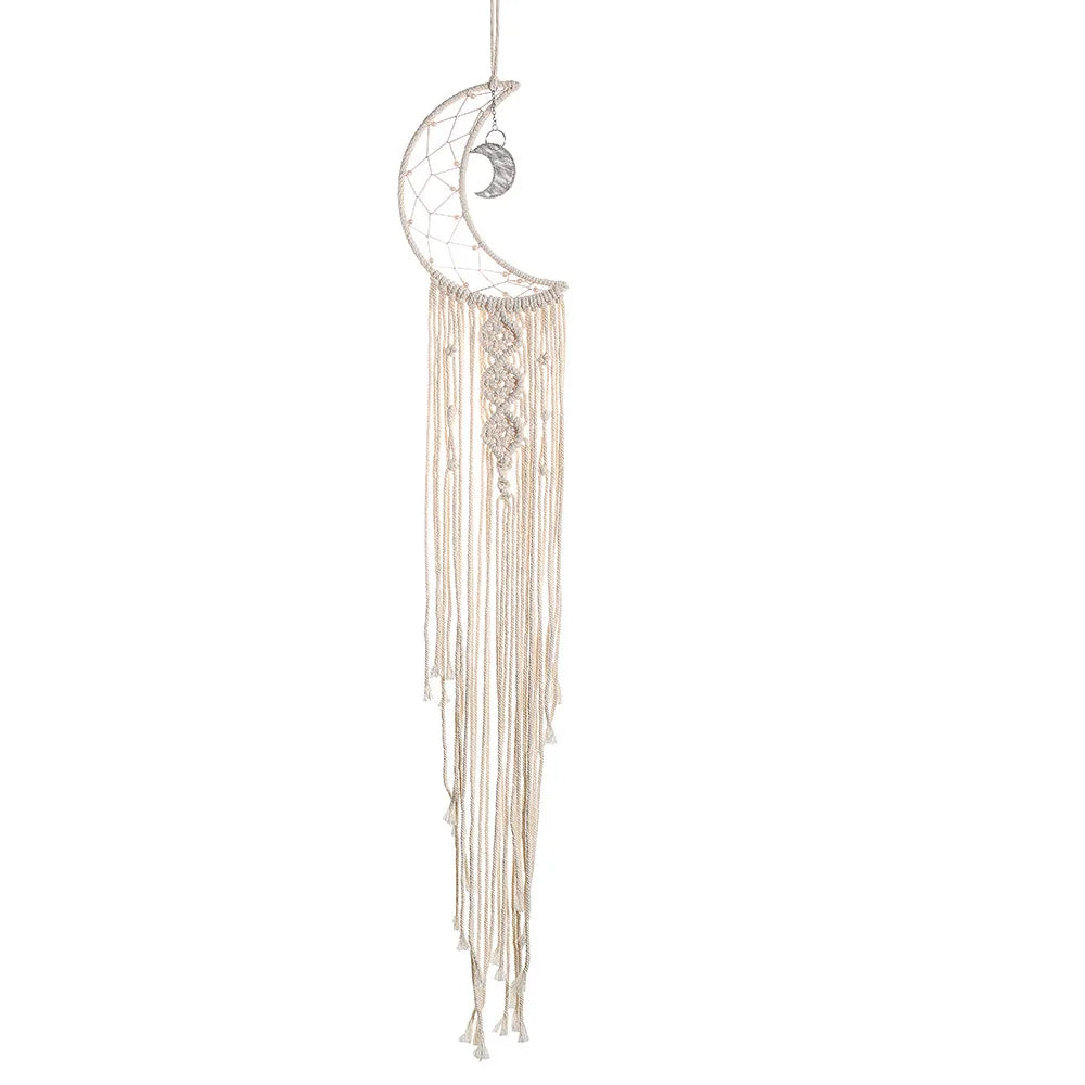 Nordic Bamboo Ring Cotton Thread Woven Tapestry Bohemian Wall Hanging Pendant Bedroom Living Room Decor