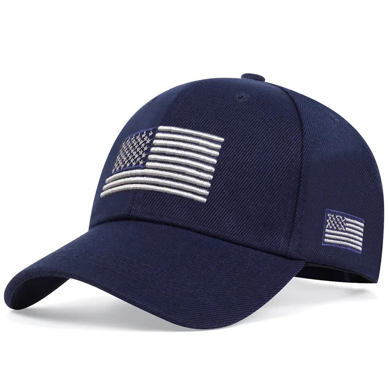 USA Flag Baseball Hat Men's Outdoor Solid Color Embroidered Sports Duck Tongue Baseball Hat
