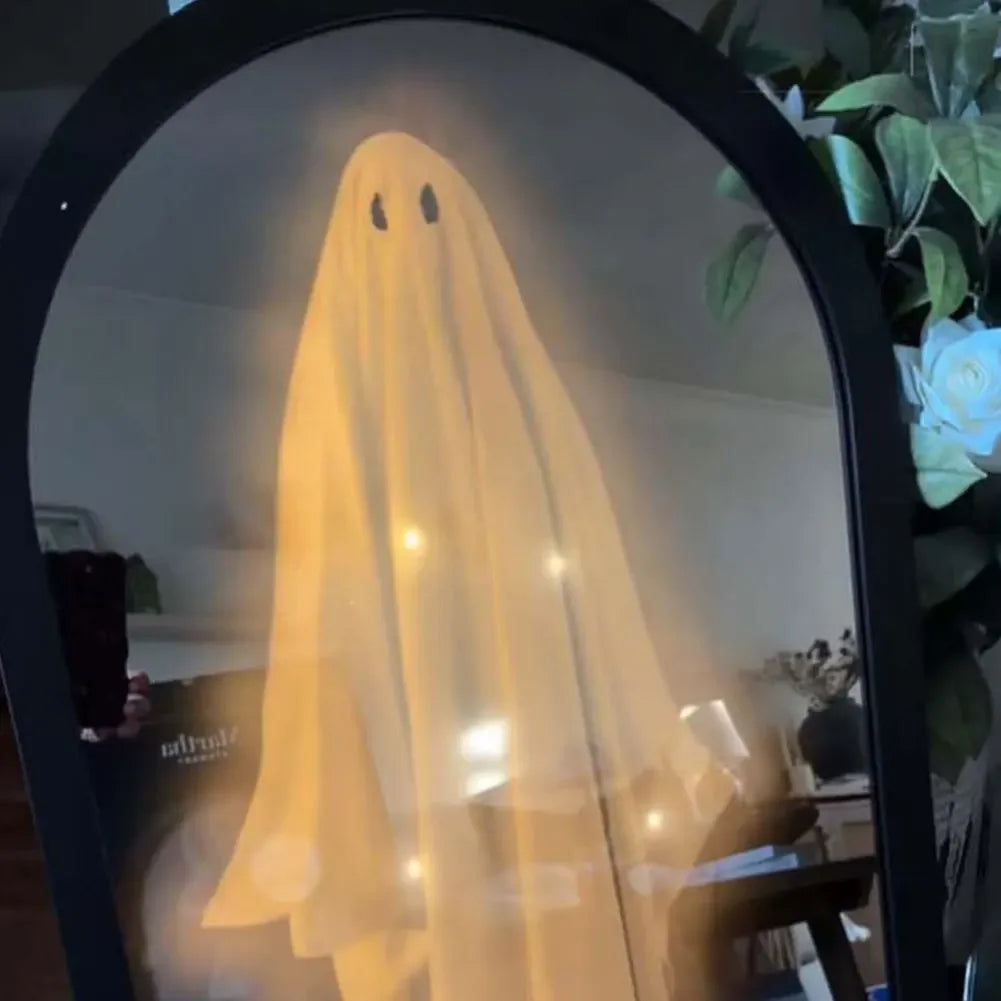 NEW Ghost Mirror Halloween Decorations Night Light Spooky Apparition Halloween Hologram Ghost Mirror Prank Halloween Party Decor