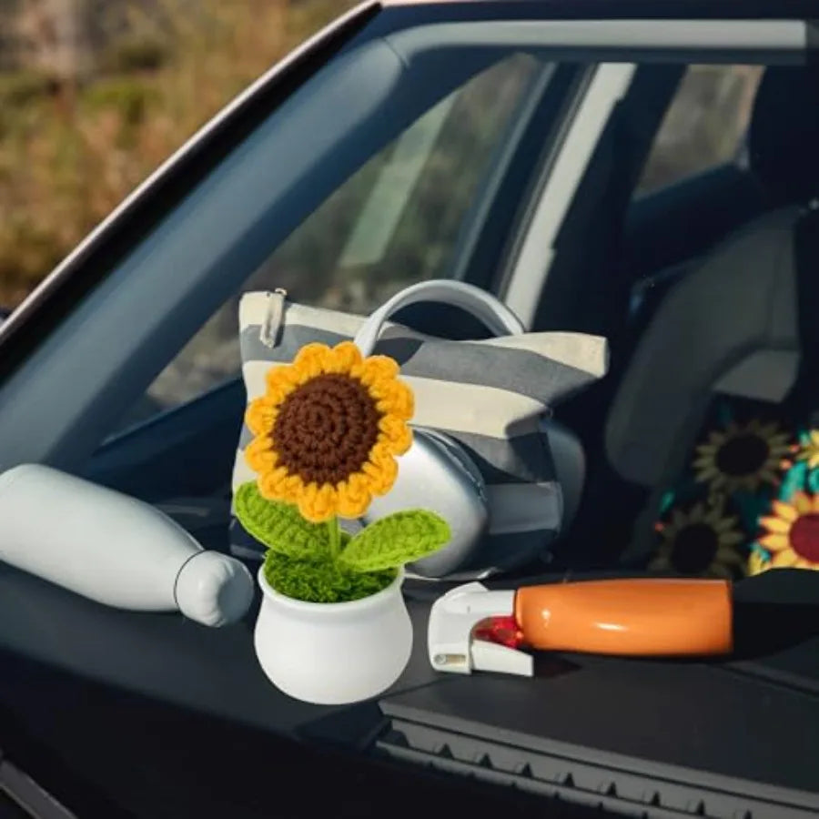 Cute Desk Decor Accessories Office Car Decor Gifts for n Crochet Sunflowers Motivatiol Birthday Christmas 4.8 Ihes