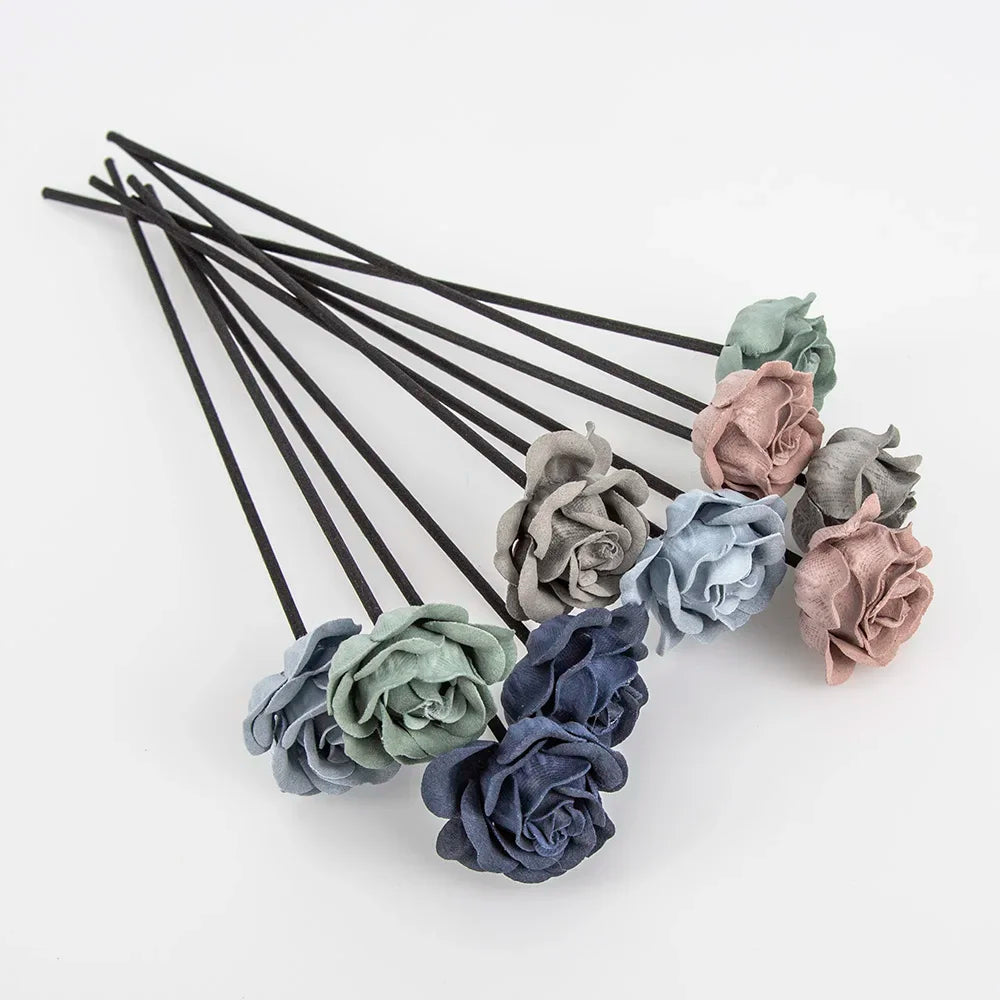 10Pcs Suede Velvet Flower Reed Diffuser Replacement Stick DIY Handmade Home Decor Extra Thick Rattan Oil Diffuser Refill Sticks