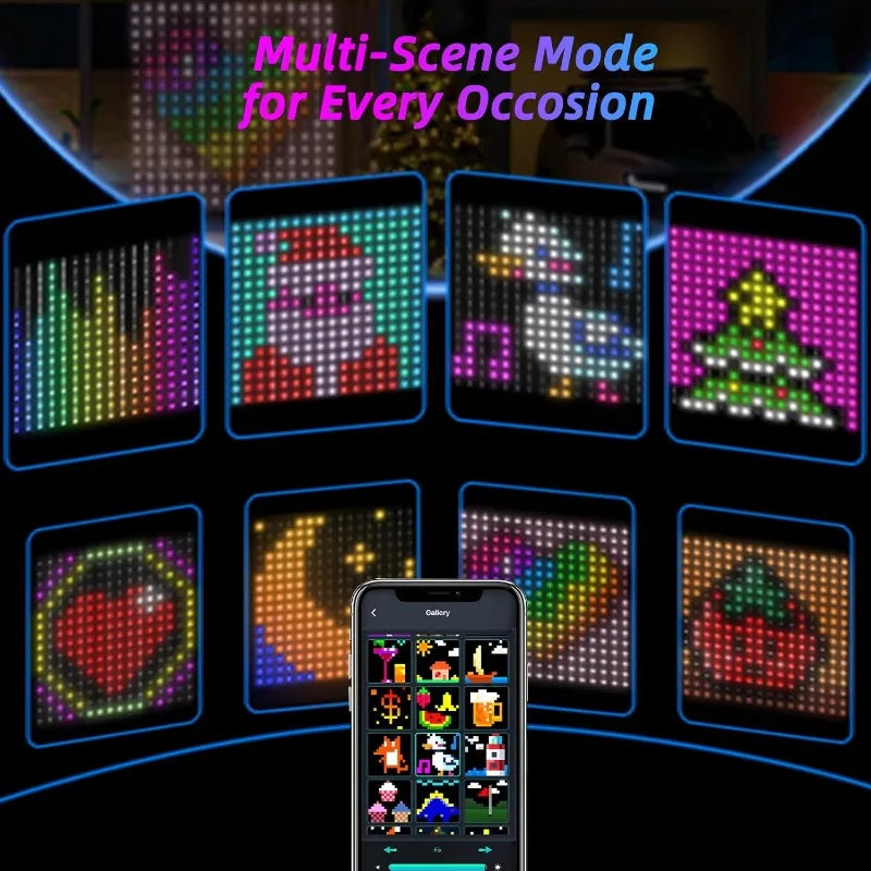 MIMI RGB Curtain Lights 400LEDs,Smart LED Curtain Light,IP65 Waterproof,Smart LED Wall Lights with APP&Remote
