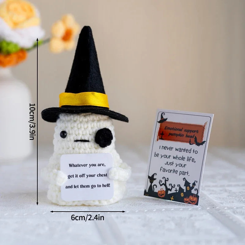 Halloween Pumpkins Crochet Punpkin Ghost Sunflower Desktop Ornament Decoration Halloweren Gift Potted Plant Summerween