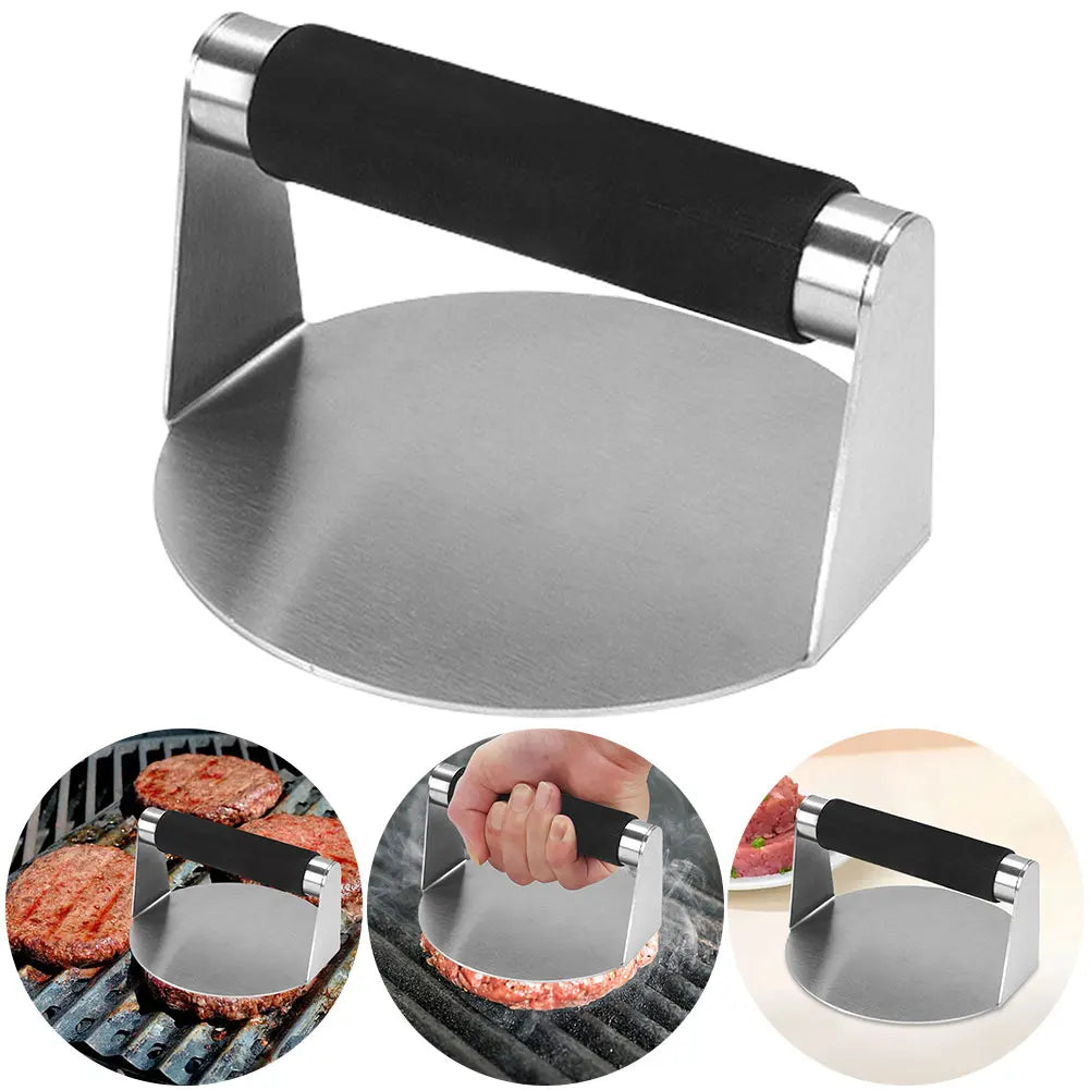 Stainless Steel Smash Burger Press Hamburger Patties Meat Masher Circular Meat Press Mold for Deli Meats Kitchen Accessories