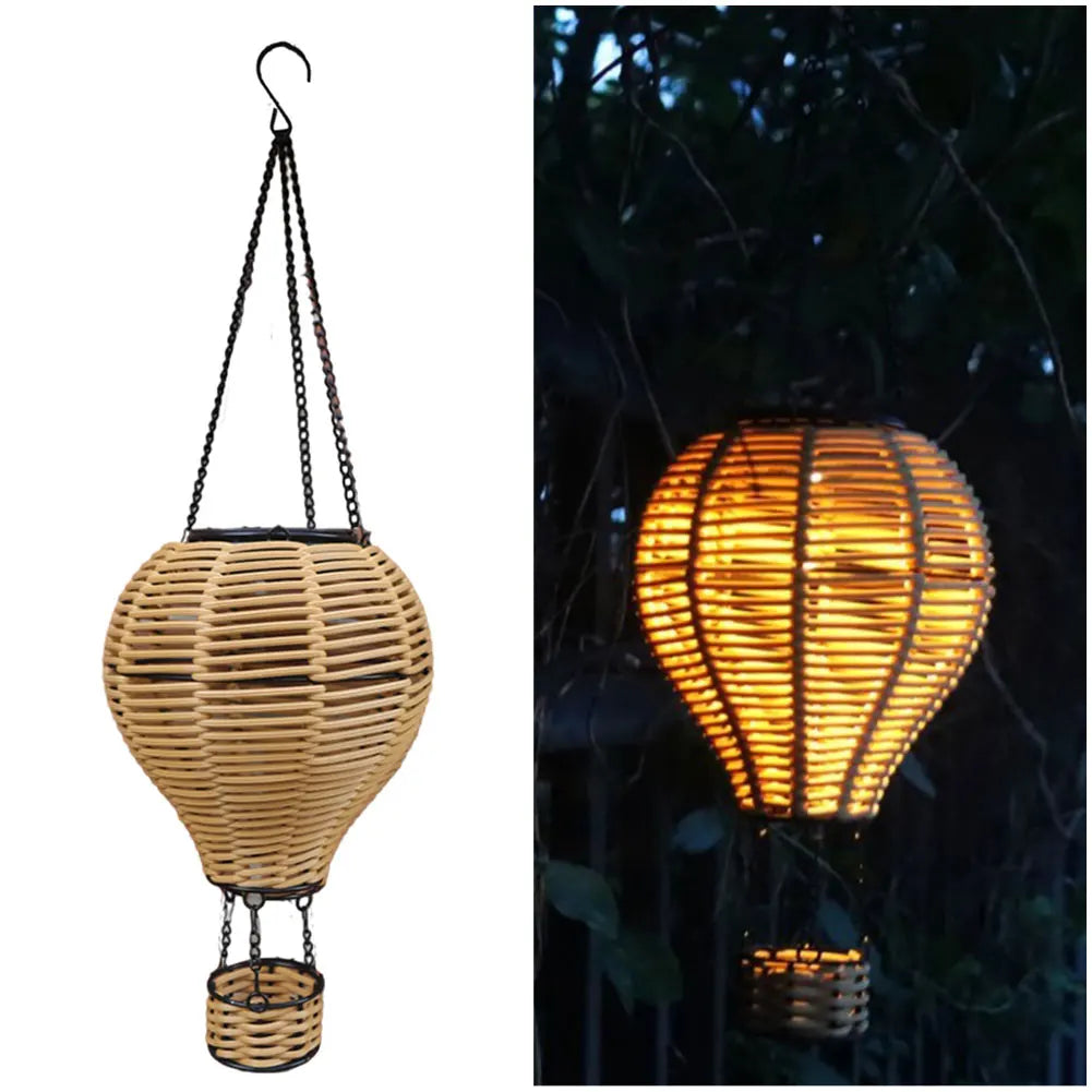 Solar Hot Air Balloon Lantern Hanging Solar Lantern Outdoor Lights Waterproof Lanterns Garden Patio Yard Party Decor