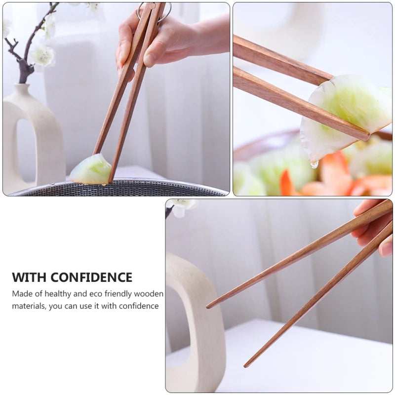 Food Clip Kitchen Tongs Things for Kitchens Cooking Clamp Tweezers Utensils Household Toasters Wooden