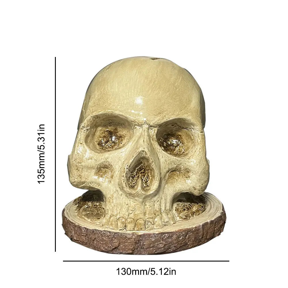 Skull Knife Holder Resin Fruit Chopping Knife Stand Creative Horror Skull Knife Rack Halloween Party Decoration