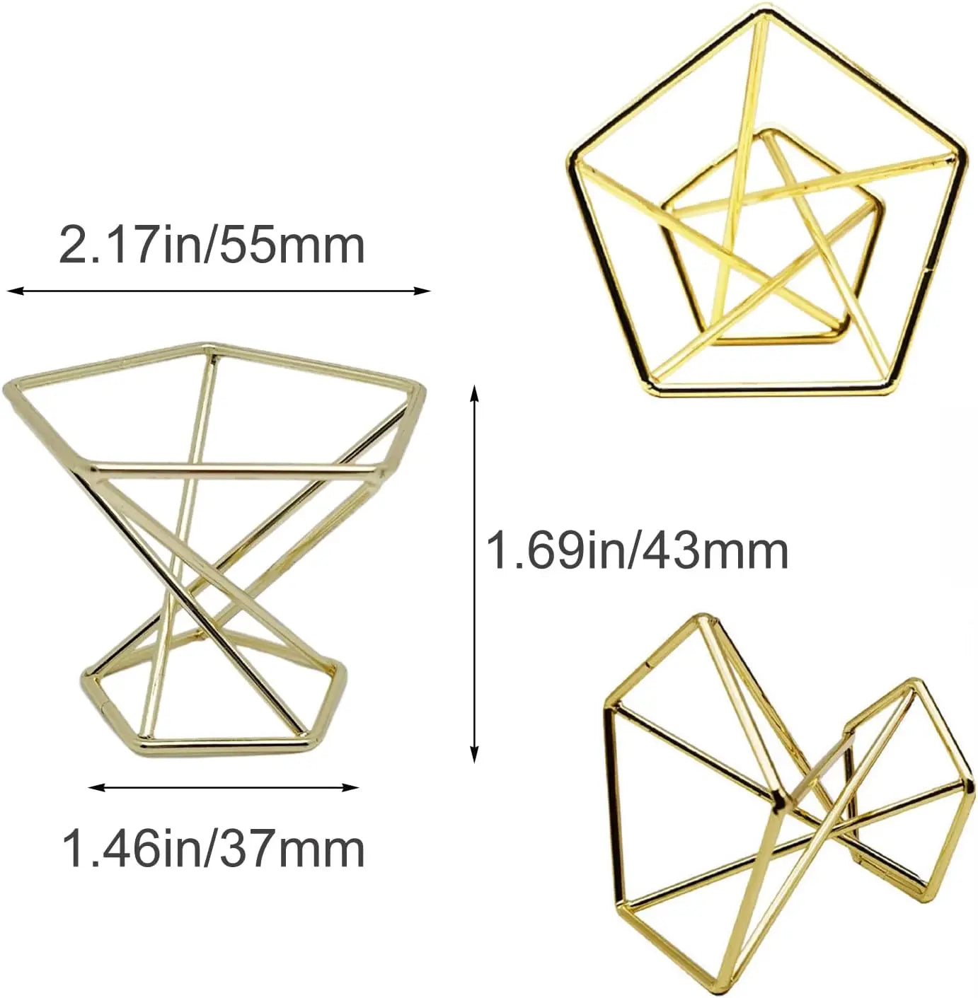 20 PCS Air Plants Holders Unique Geometric Metal Plant Stands Airplants Container Live Air Fern Display Racks Small Decor Items