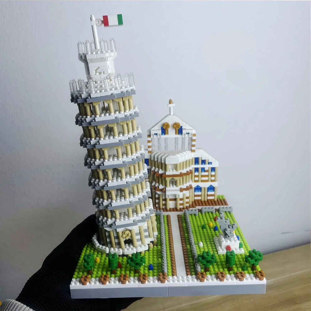 Leaning Tower of Pisa Micro Mini Building Blocks Toys-Cubicle and Home Décor,Historical Enthusiasts'Collectible,Educational