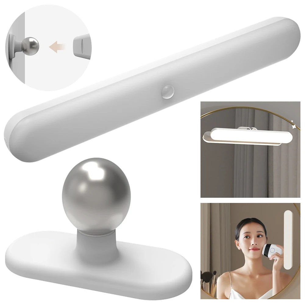Wireless Mirror Vanity Lights Battery Operated LED Magnetic Cabinet Lights Adjustable Color Brightness & Angle for Home Bathroom