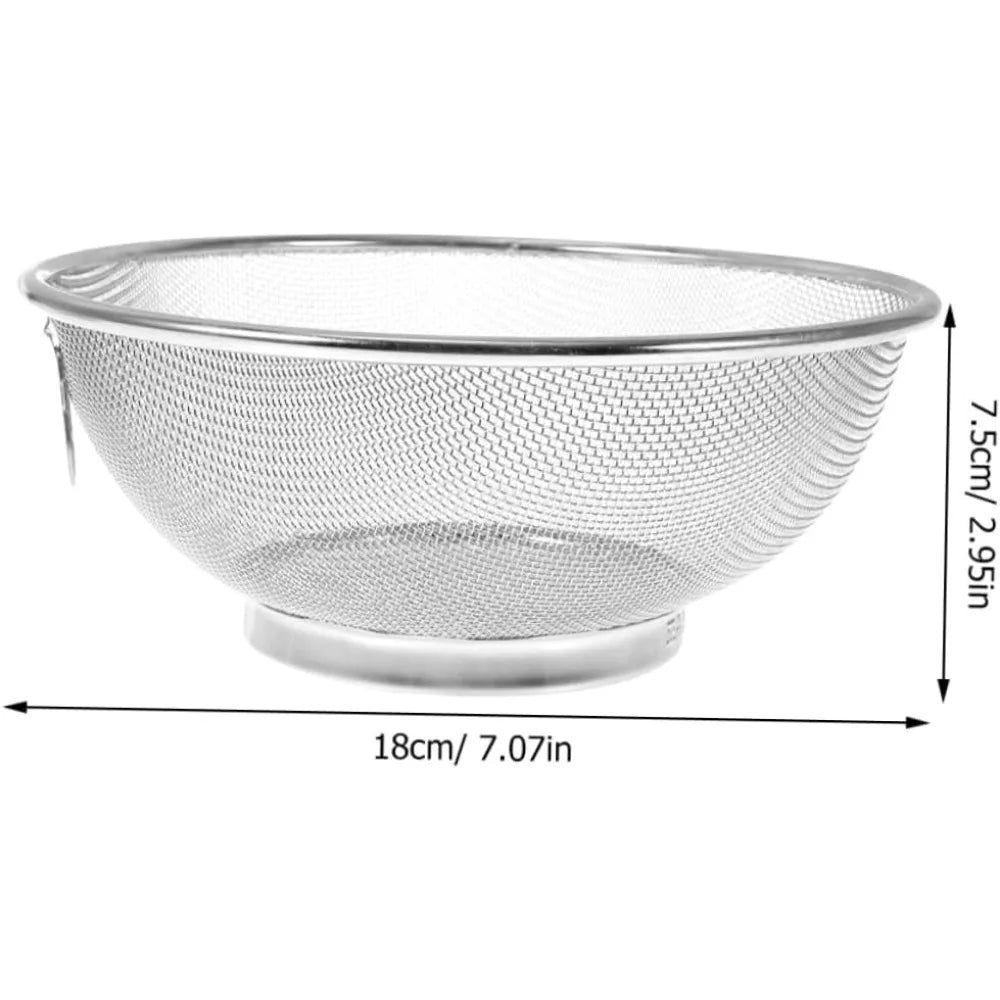Stainless Steel Strainer Basket Kitchen Drain Basket for Washing Fruits and Vegetables and Easy to Use for Food Preparation and