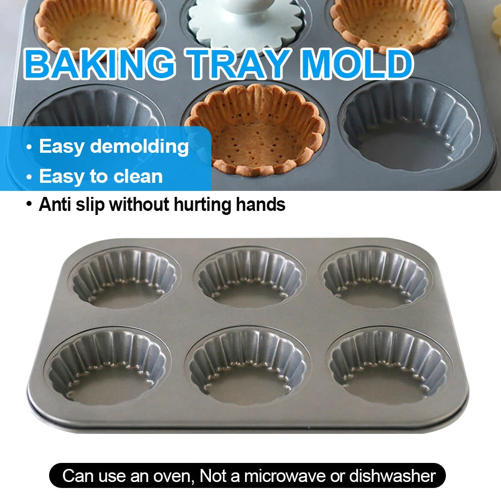 Carbon Steel Flower Lace Bakeware Mold Mini Cupcake Biscuit Mold DIY Mould Cookie Fruit Egg Tart Kitchen Pastry Baking Tool