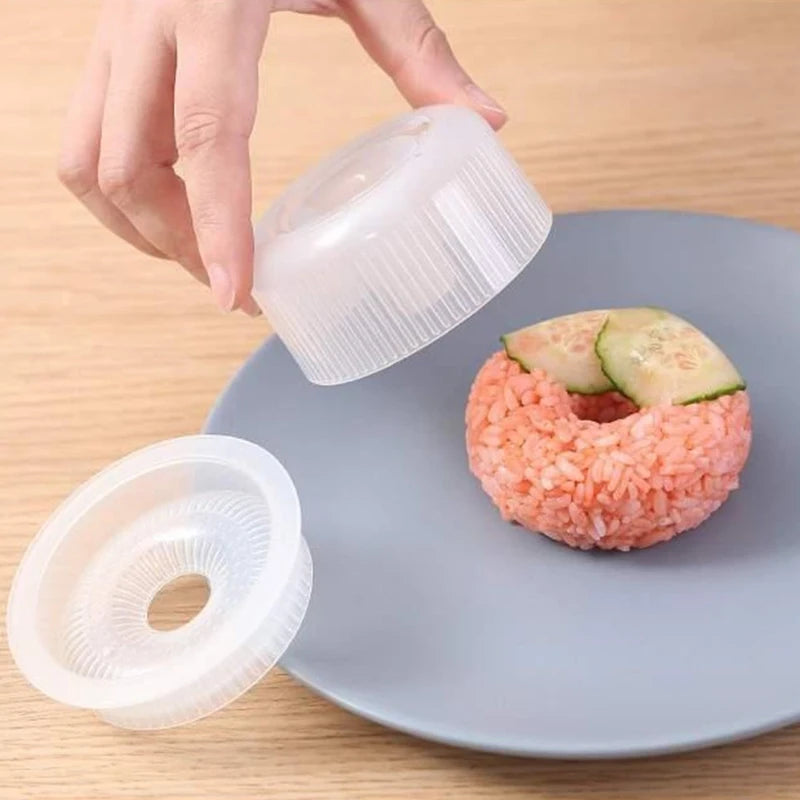 2PCS Creative Sushi Donut Shape Maker Rice Ball Mold Home Non-Stick Rice Mold