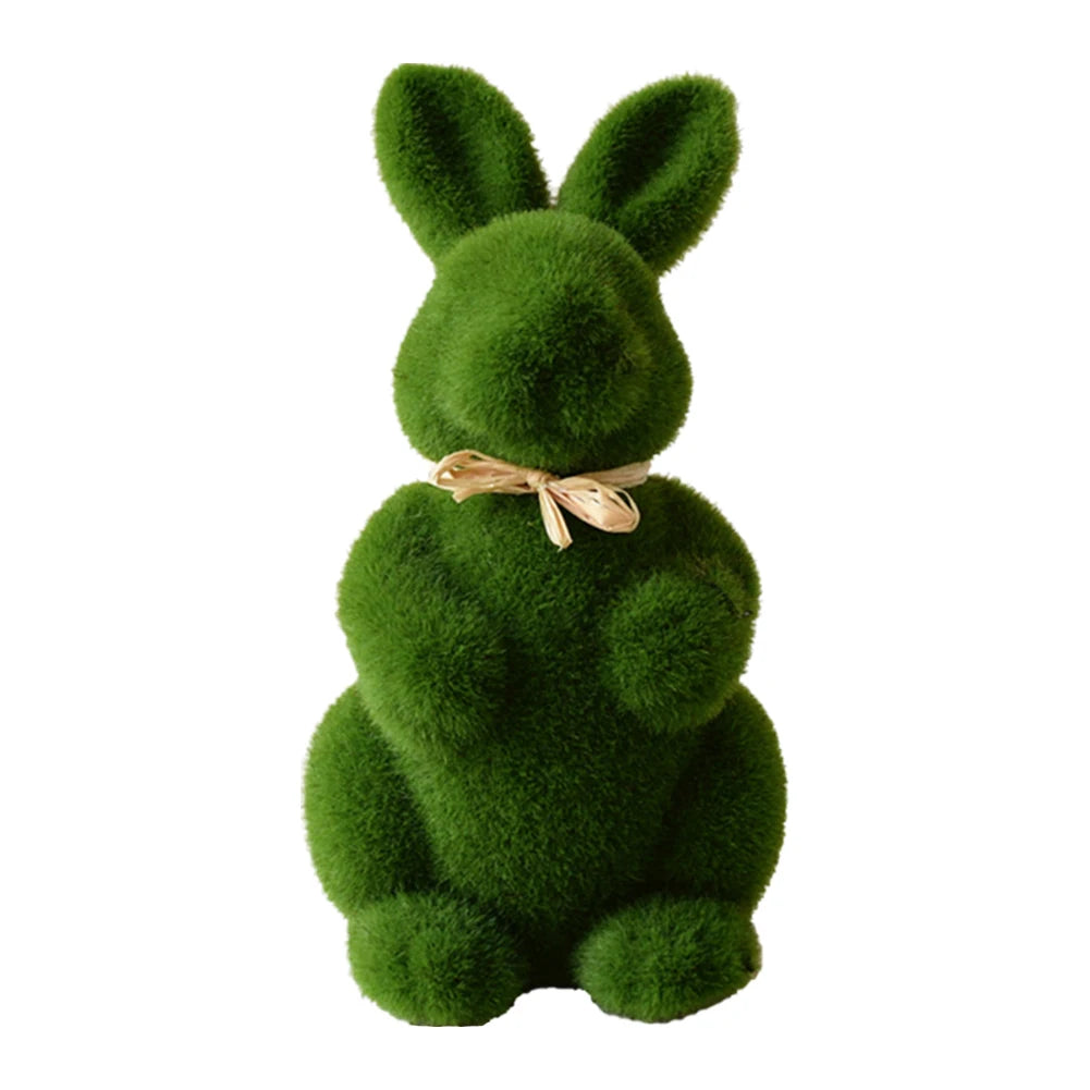 Easter Moss Rabbit Figurine Simulation Moss Foam Easter Bunny Decor Festive Decoration Easter Bunny Decor for 2024 Spring Easter